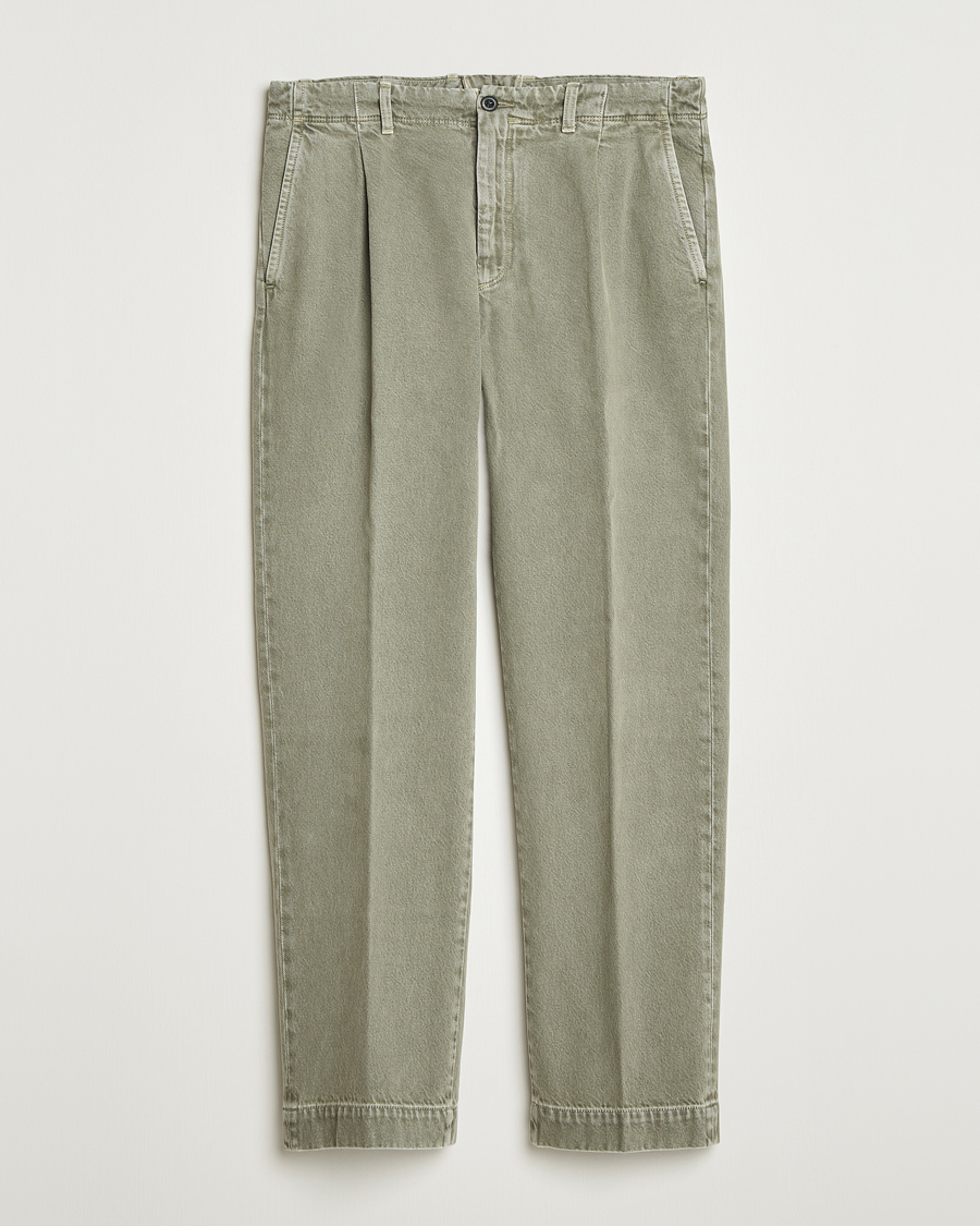 Men | Trousers | Incotex | Regular Fit Bull Denim Slacks Green