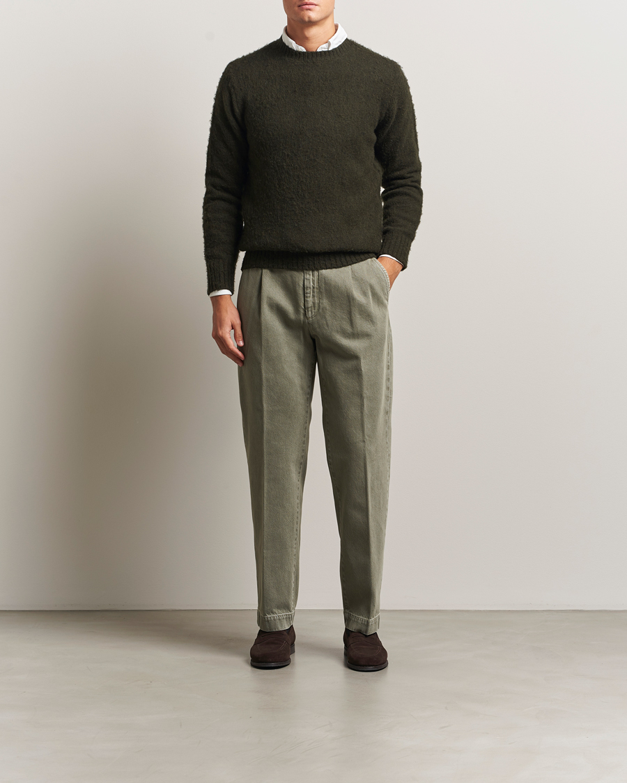 Men | Trousers | Incotex | Regular Fit Bull Denim Slacks Green