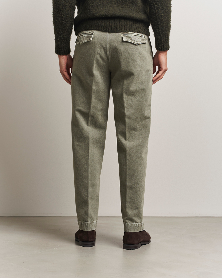 Men | Trousers | Incotex | Regular Fit Bull Denim Slacks Green