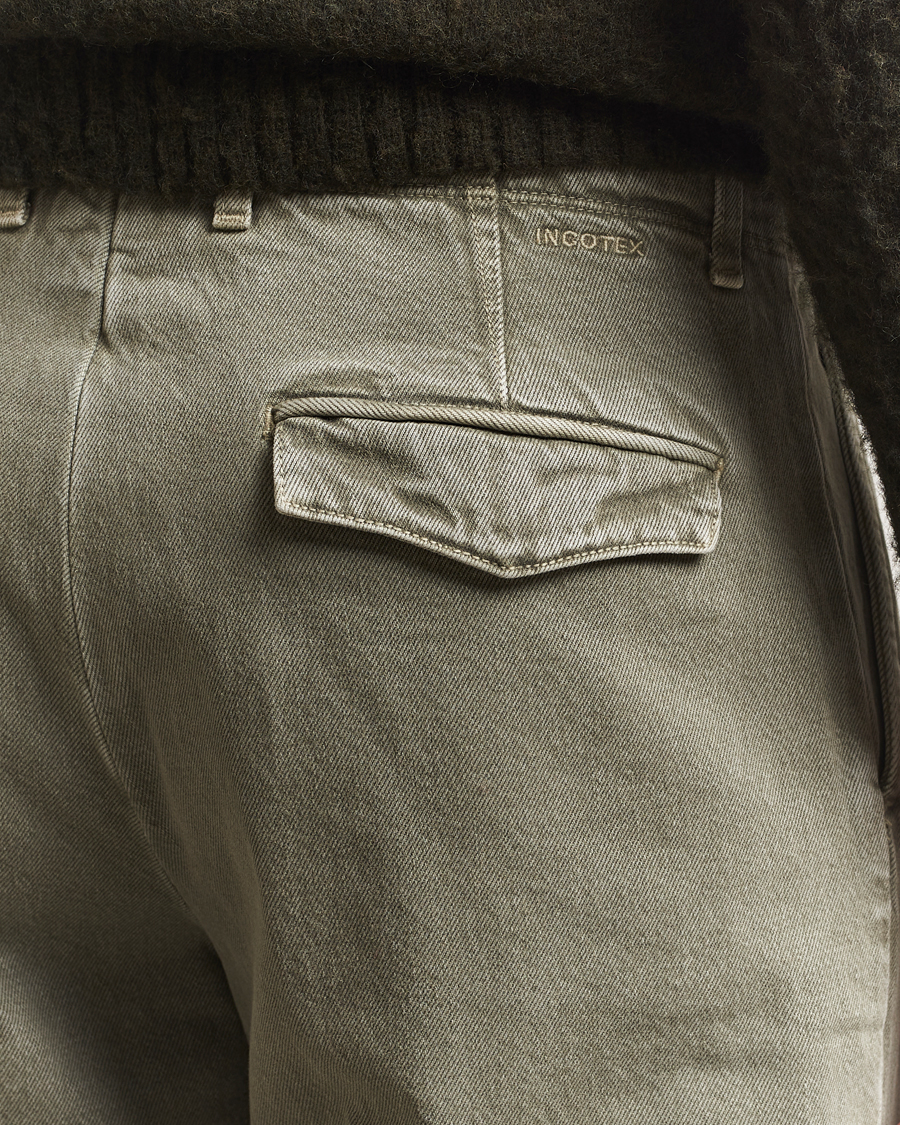 Men | Trousers | Incotex | Regular Fit Bull Denim Slacks Green