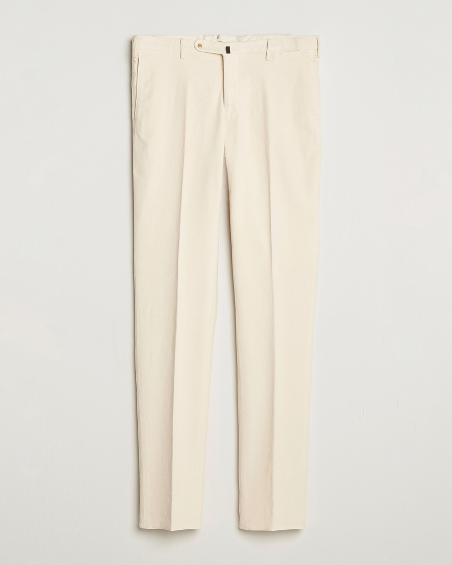 Men | Trousers | Incotex | Regular Fit Moleskine Trousers Off White