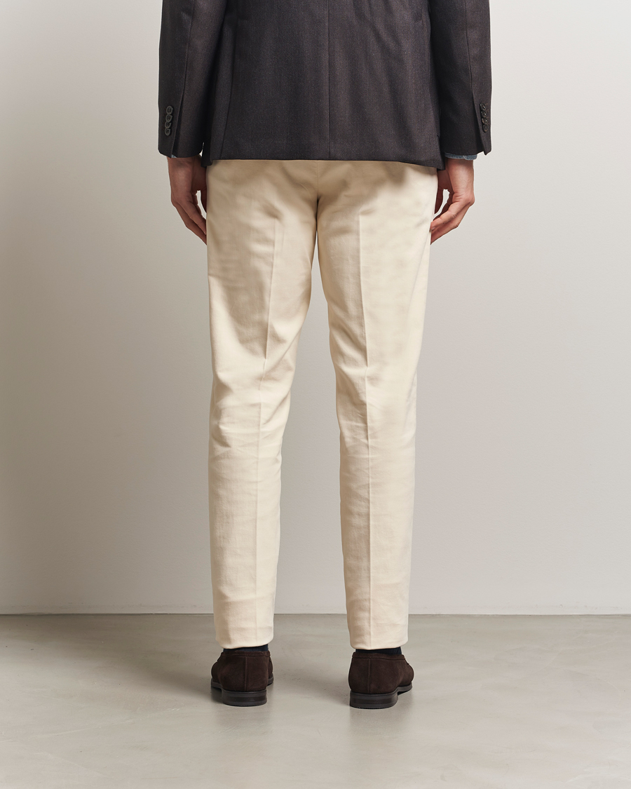 Men | Trousers | Incotex | Regular Fit Moleskine Trousers Off White