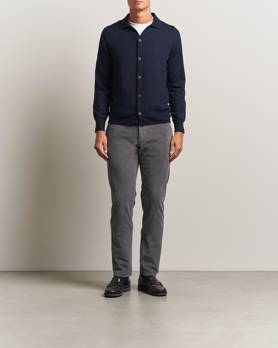 Men | Trousers | Incotex | Slim Fit Leisure Cord Slacks Grey