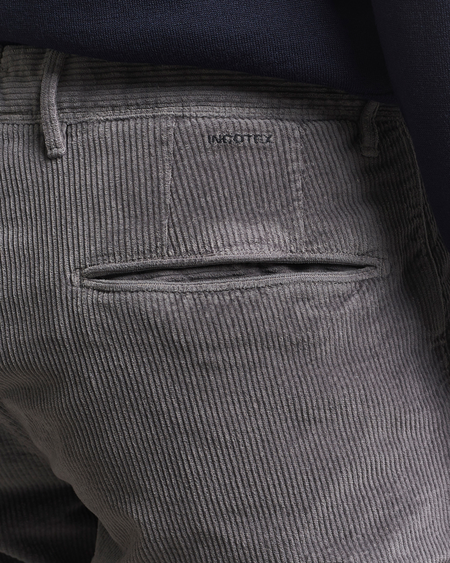 Men | Trousers | Incotex | Slim Fit Leisure Cord Slacks Grey