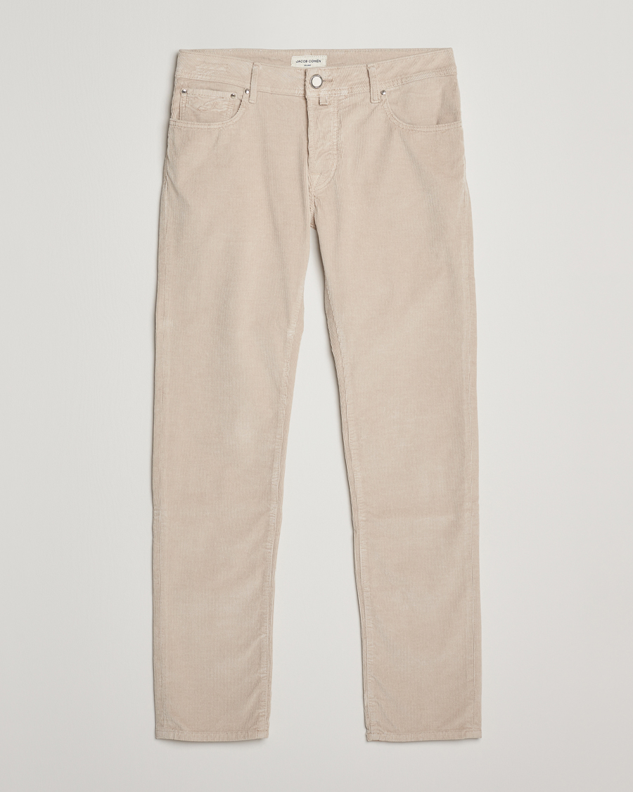 Men | Trousers | Jacob Cohën | Bard 5-Pocket Medium Corduroy Trousers Off White