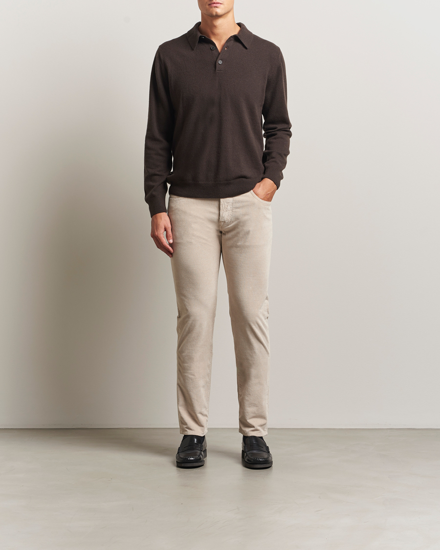 Men | Trousers | Jacob Cohën | Bard 5-Pocket Medium Corduroy Trousers Off White