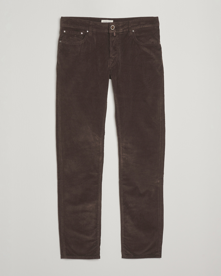 Men | Trousers | Jacob Cohën | Bard 5-Pocket Medium Corduroy Trousers Brown