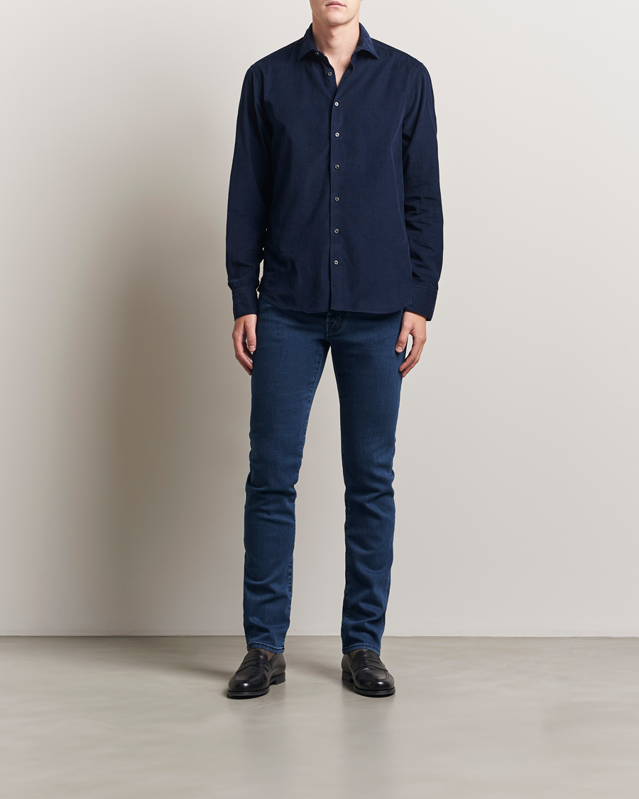 Men | Jeans | Jacob Cohën | Bard Slim Fit Trunk Patch Stretch Jeans Mid Blue