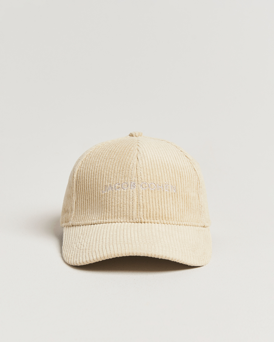 Men | Hats & Caps | Jacob Cohën | Corduroy Logo Cap Creme