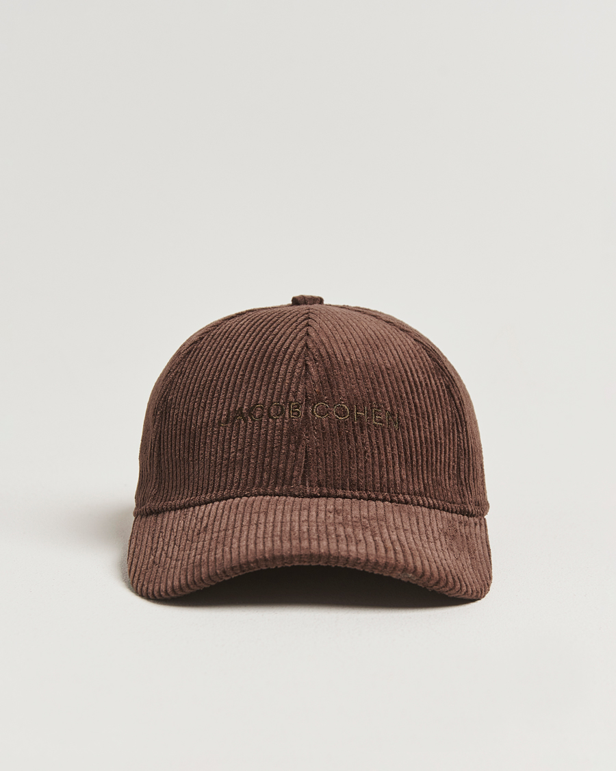 Men | Hats & Caps | Jacob Cohën | Corduroy Logo Cap Brown