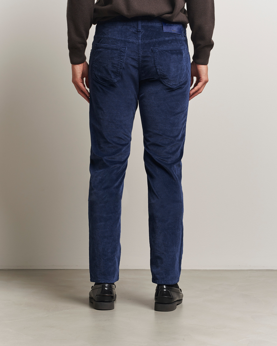 Men | Trousers | Jacob Cohën | Bard 5-Pocket Medium Corduroy Trousers Dark Blue