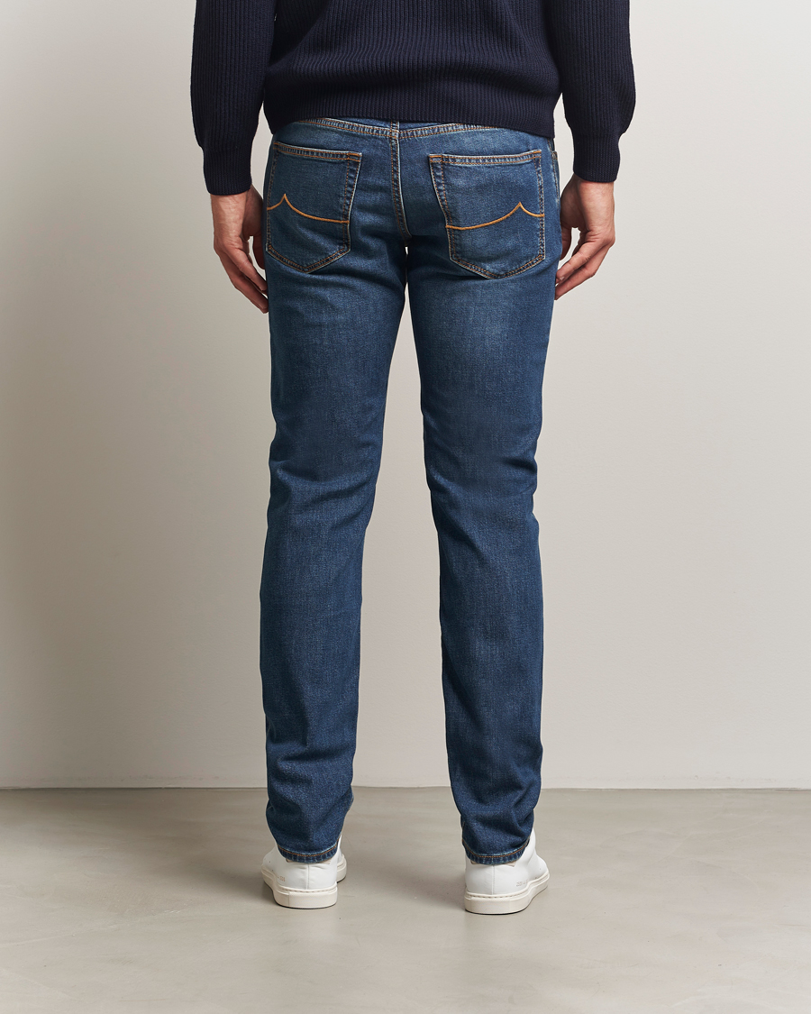 Men | Jeans | Jacob Cohën | Bard Milano-Cortina Slim Fit Stretch Jeans Mid Blue