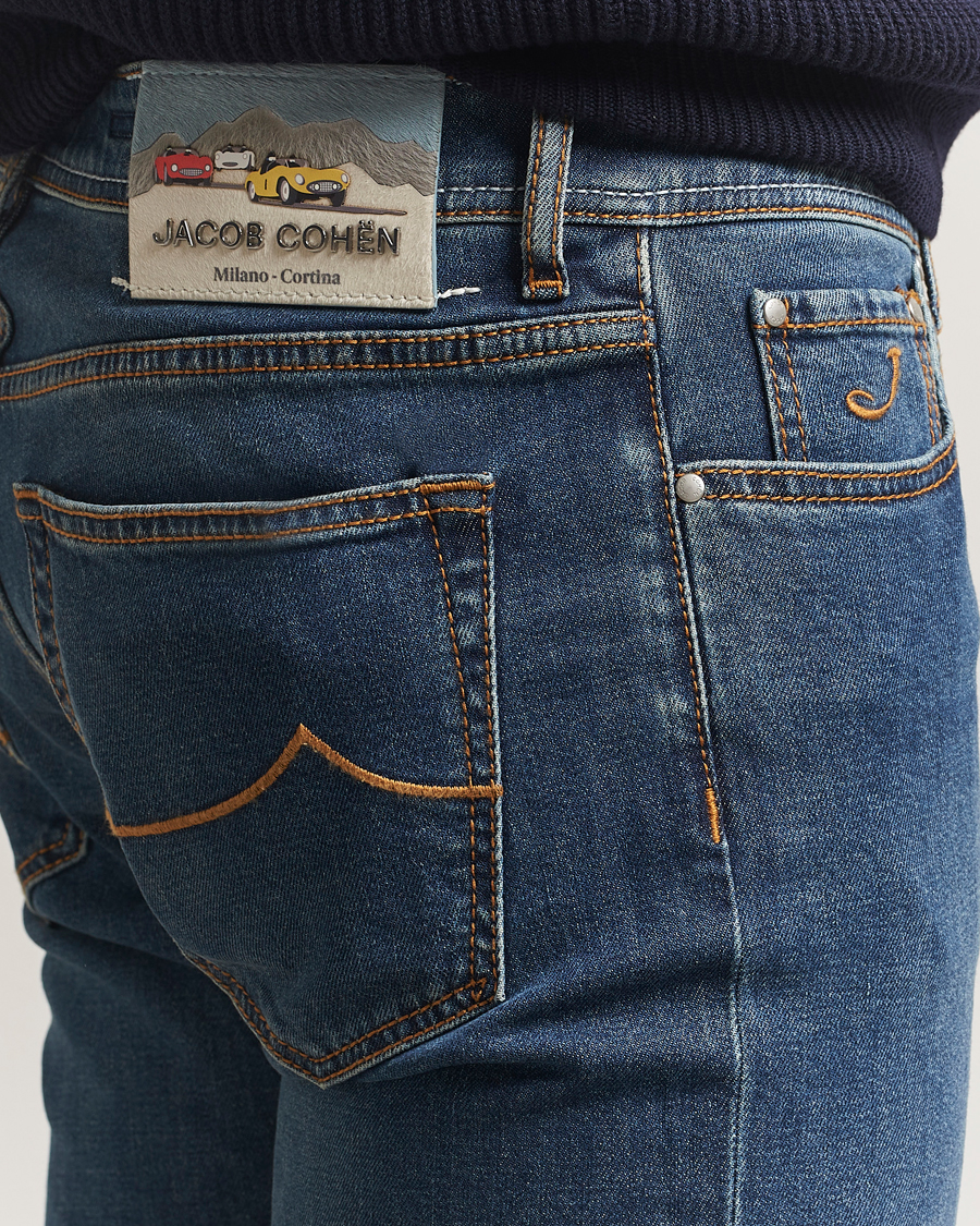 Men | Jeans | Jacob Cohën | Bard Milano-Cortina Slim Fit Stretch Jeans Mid Blue
