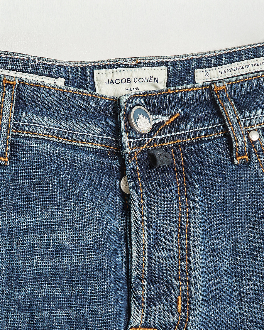 Men | Jeans | Jacob Cohën | Bard Milano-Cortina Slim Fit Stretch Jeans Mid Blue