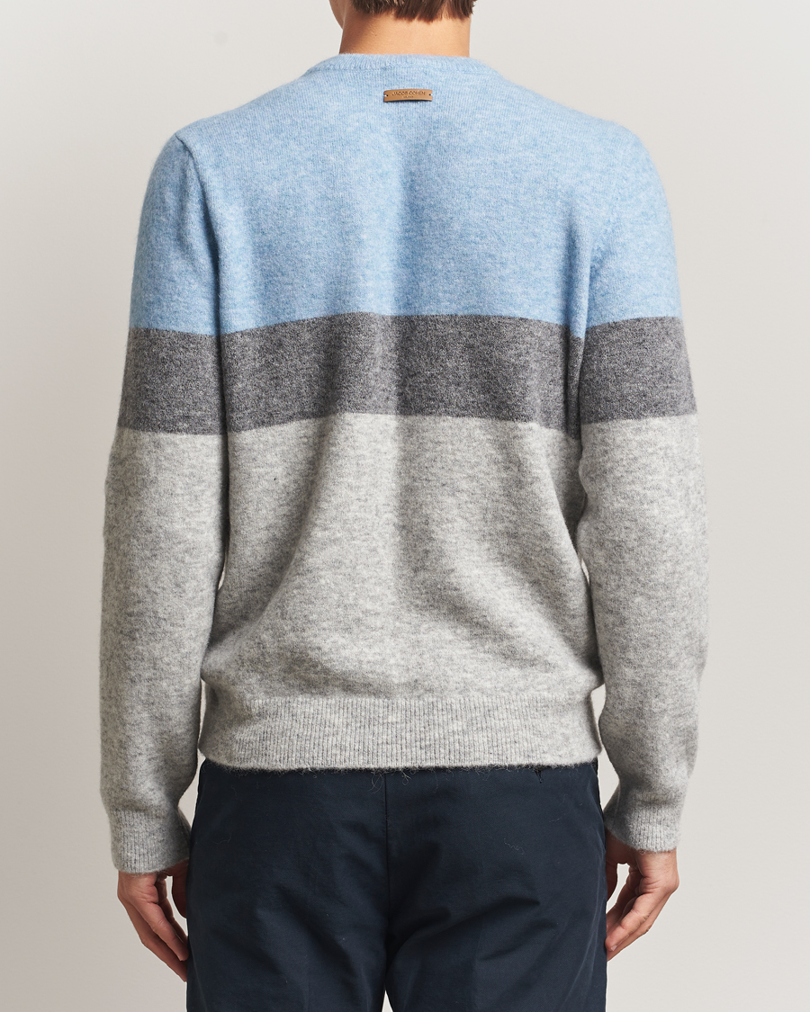 Men | Sweaters & Knitwear | Jacob Cohën | Embroidery Knitted Milano-Cortina Crew Neck Grey/Blue