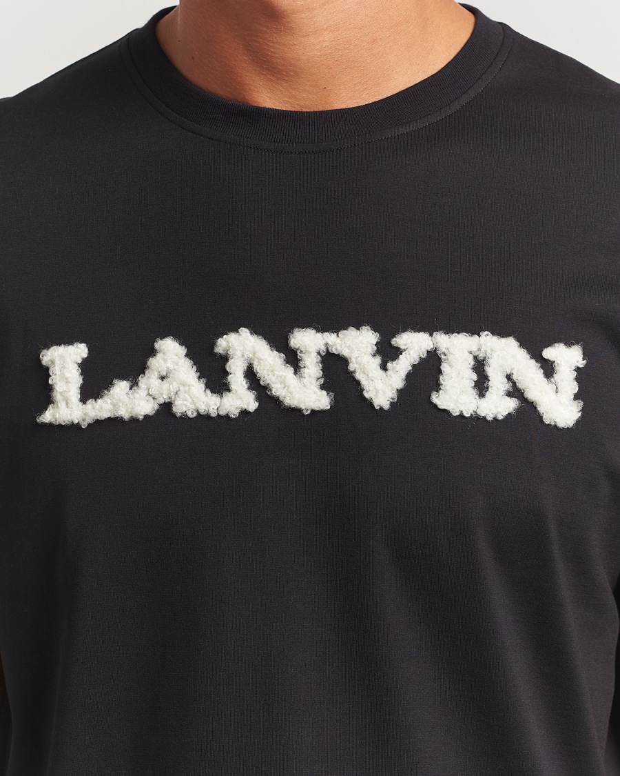 Men | T-Shirts | Lanvin | Shearling Logo T-Shirt Black