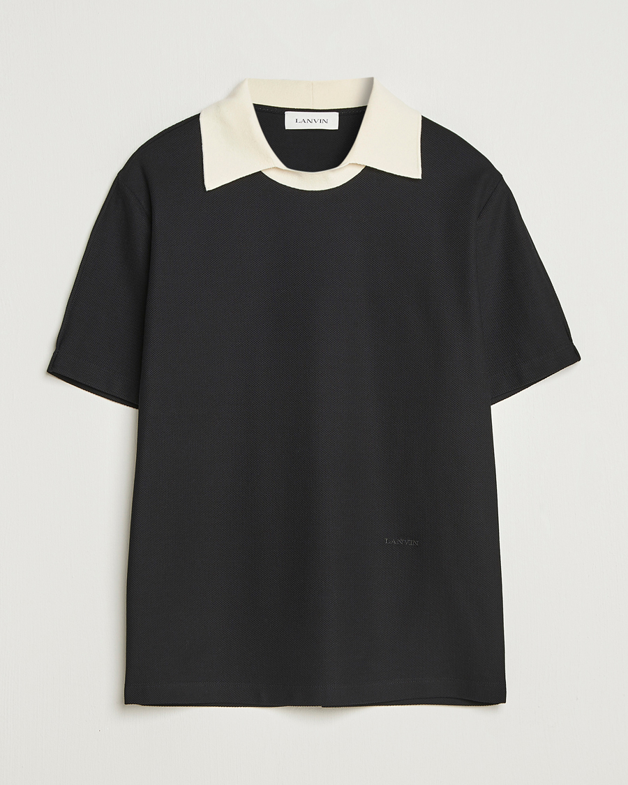 Men | Sweaters & Knitwear | Lanvin | Collar T-shirt Black