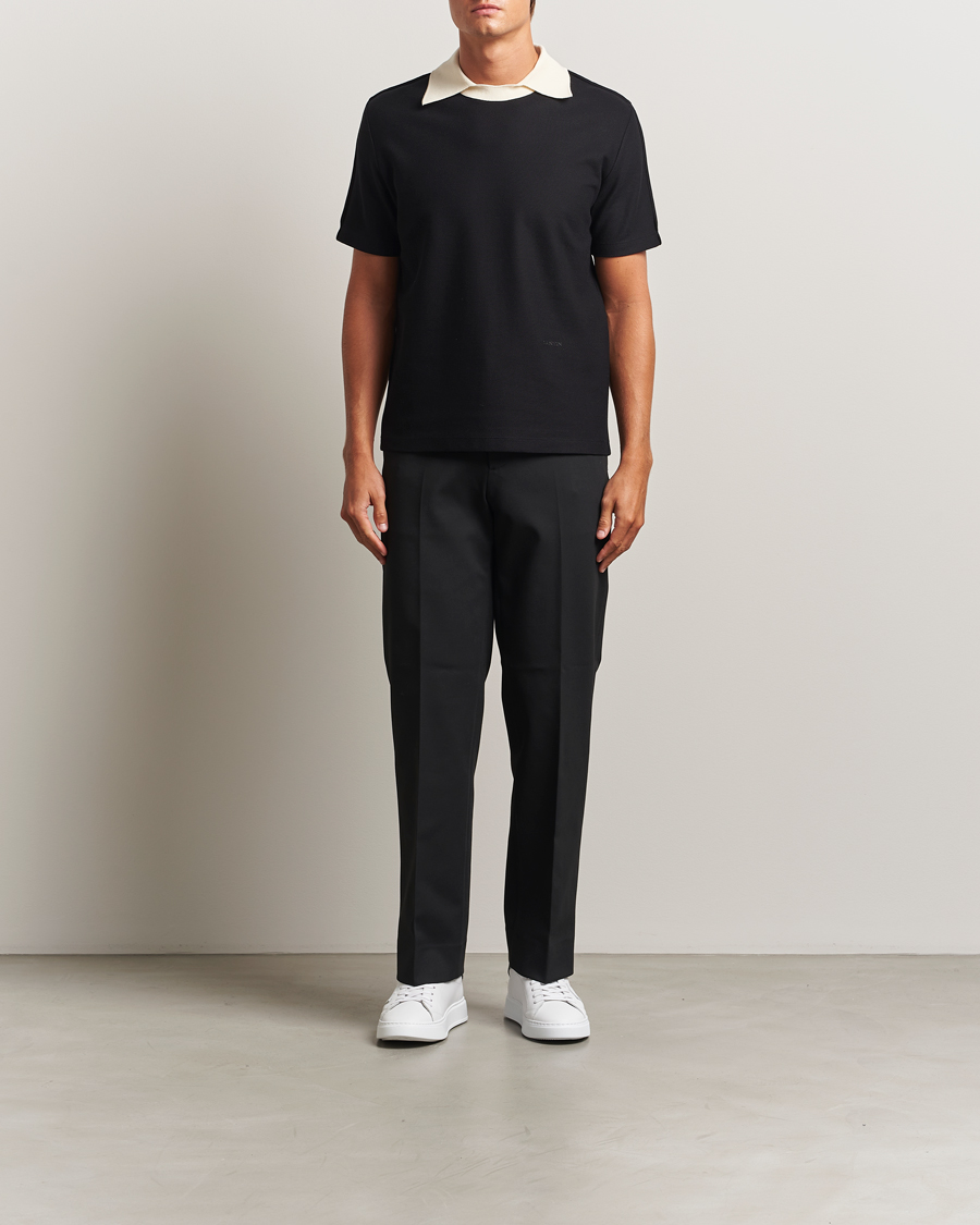 Men | Sweaters & Knitwear | Lanvin | Collar T-shirt Black