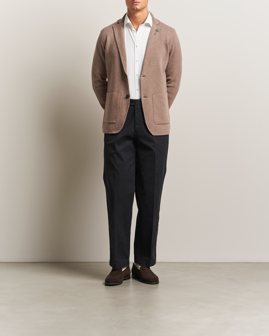 Men | Blazers | Lardini | Knitted Wool Blazer Brown