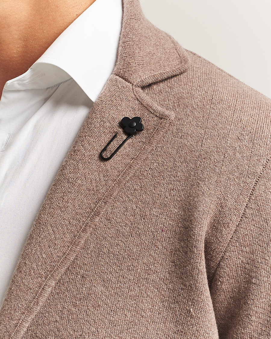 Lardini Knitted Wool Blazer Brown at CareOfCarl.com