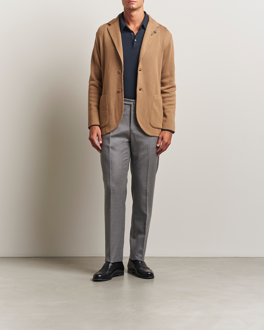 Men | Blazers | Lardini | Knitted Wool Blazer Beige