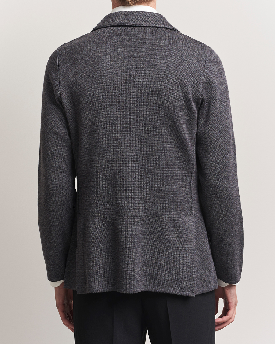 Men | Blazers | Lardini | Knitted Wool Blazer Dark Grey
