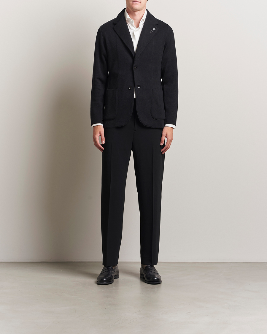 Men | Blazers | Lardini | Knitted Wool Blazer Black