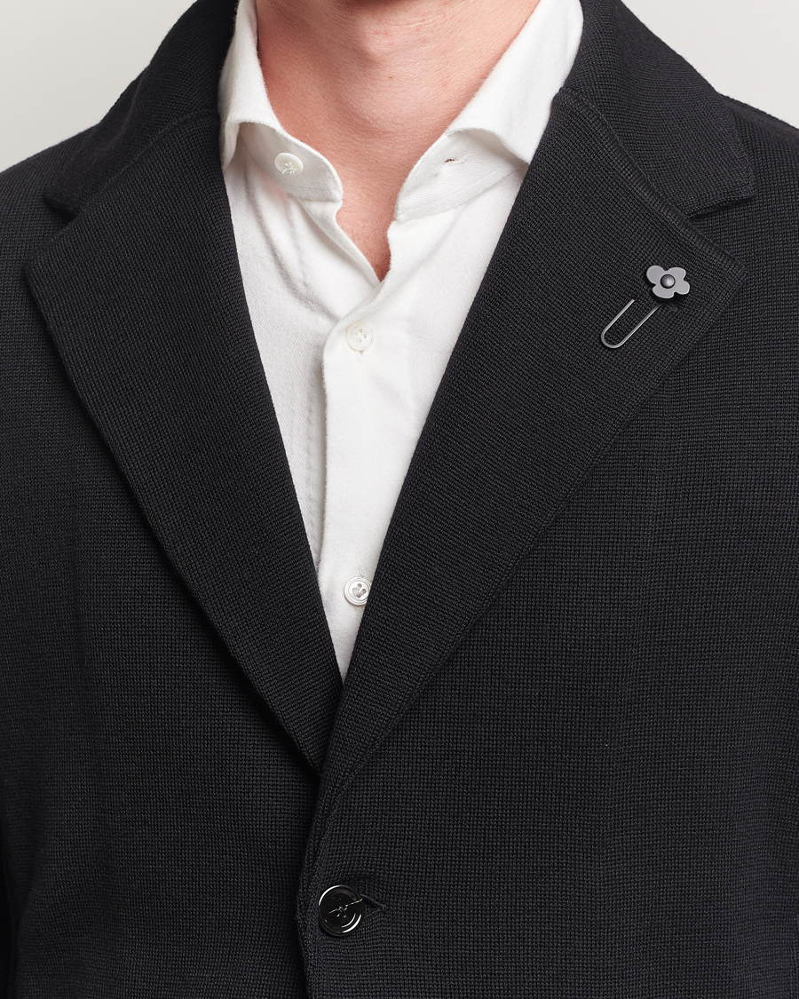 Men | Blazers | Lardini | Knitted Wool Blazer Black