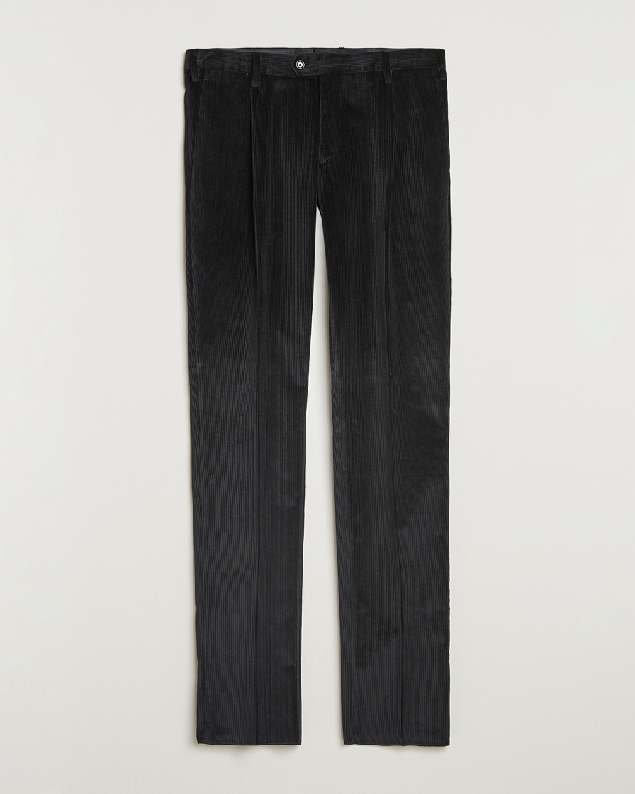 Men | Trousers | Lardini | Cotton Corduroy Trousers Black