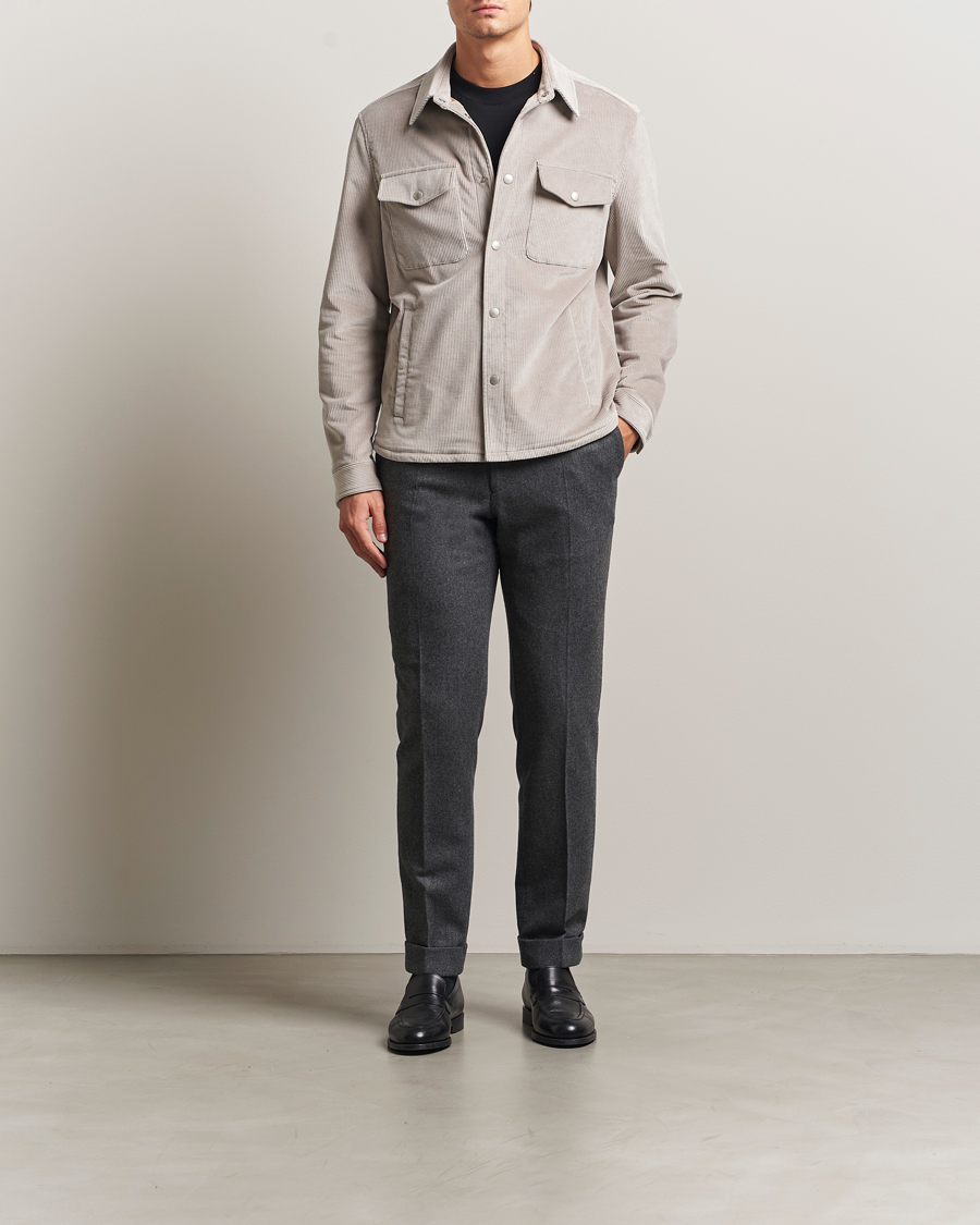 Men | Coats & Jackets | Lardini | Corduroy Overshirt Taupe