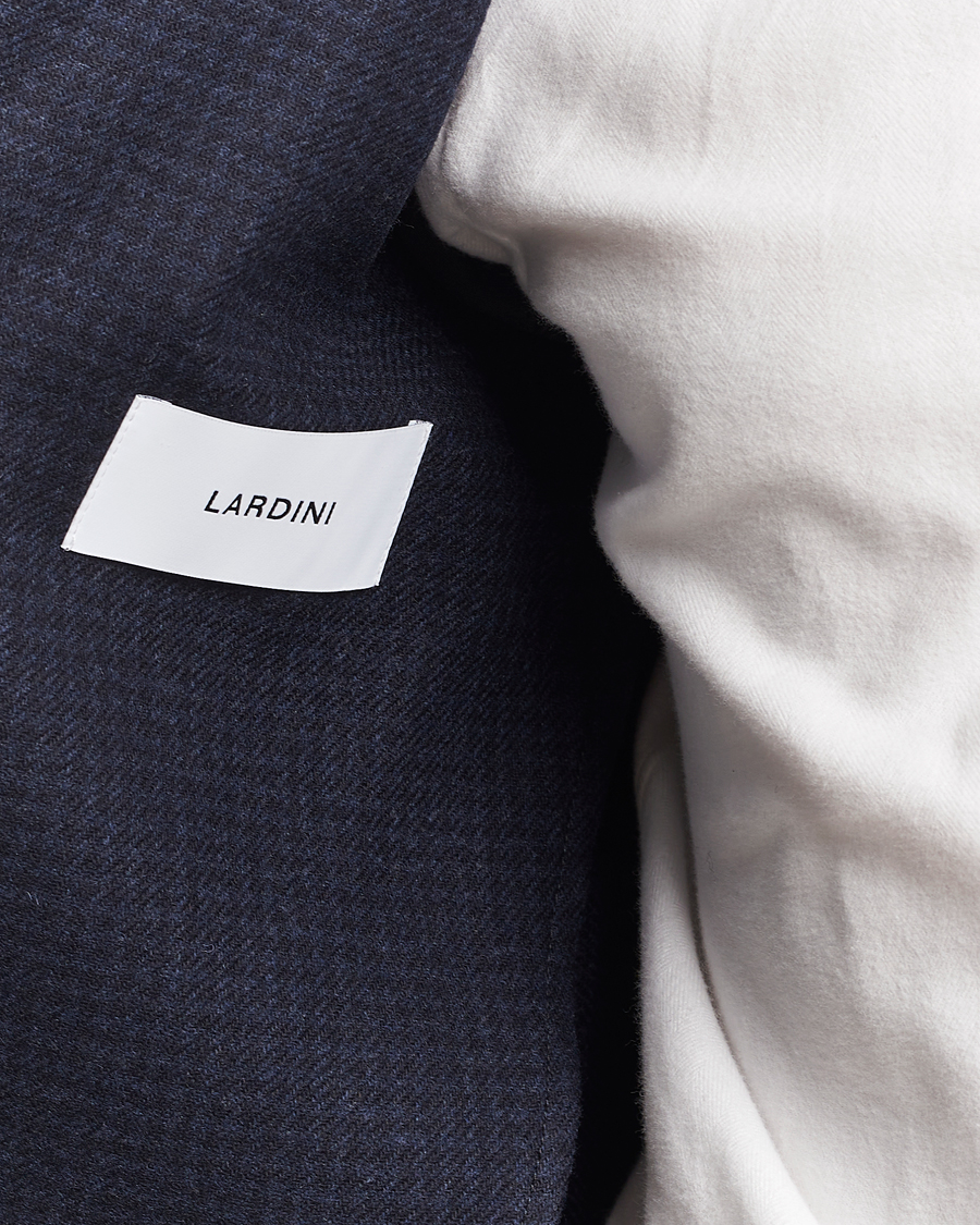 Men | Blazers | Lardini | Checked Wool Blazer Navy