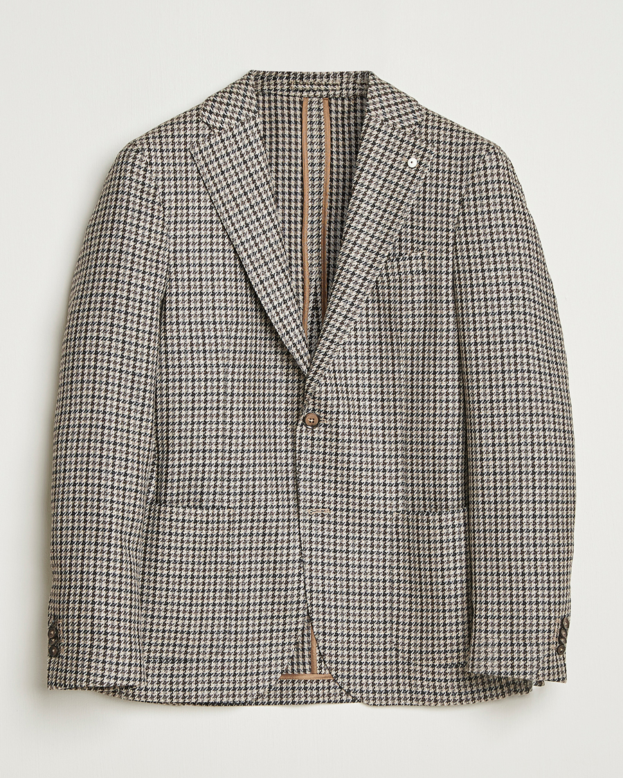 Men | Blazers | L.B.M. 1911 | Jack Houndstooth Wool Blazer Brown