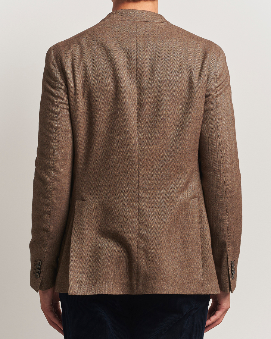 Men | Blazers | L.B.M. 1911 | Jack Herringbone Cotton Blazer Brown