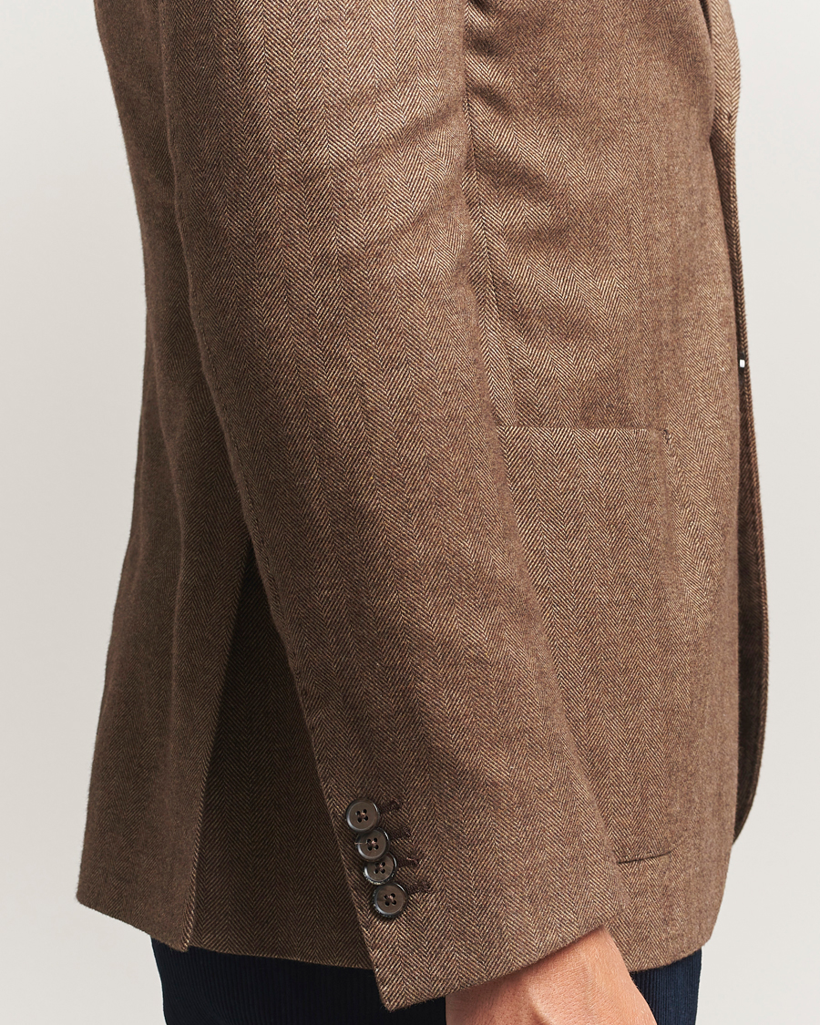 Men | Blazers | L.B.M. 1911 | Jack Herringbone Cotton Blazer Brown