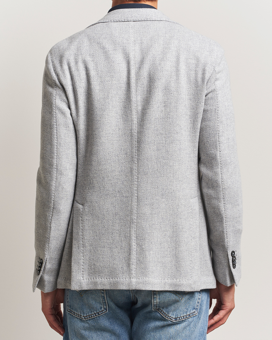 L.B.M. 1911 Jack Fly Knitted Wool Blazer Light Grey at CareOfCarl.com