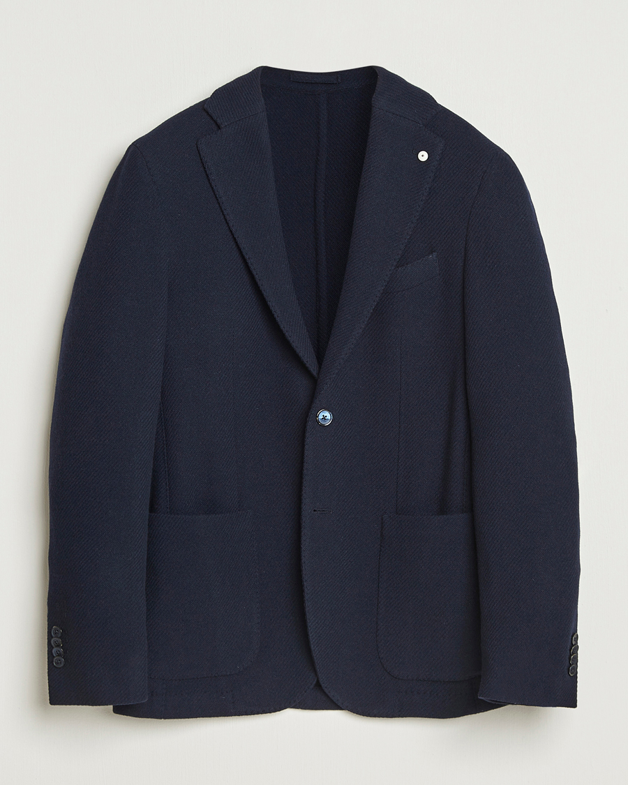 Men | Blazers | L.B.M. 1911 | Jack Fly Knitted Wool Blazer Navy