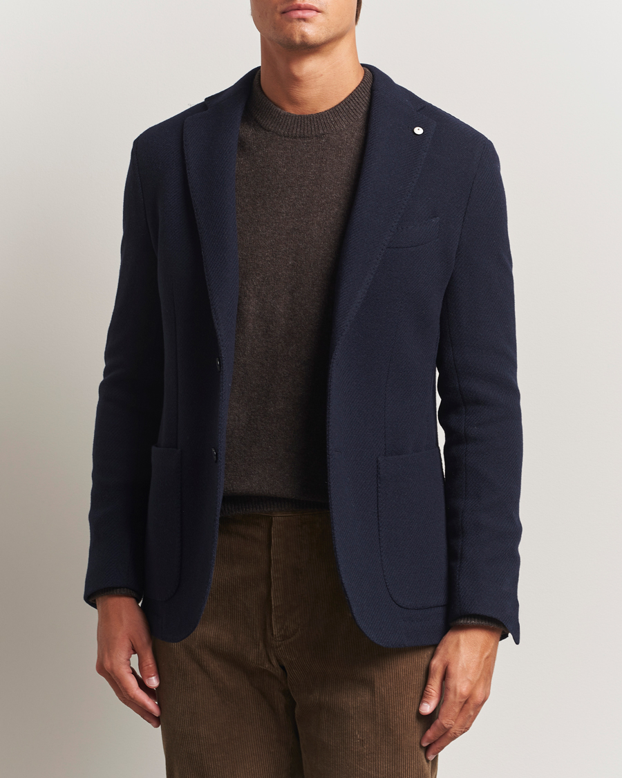 Men | Blazers | L.B.M. 1911 | Jack Fly Knitted Wool Blazer Navy