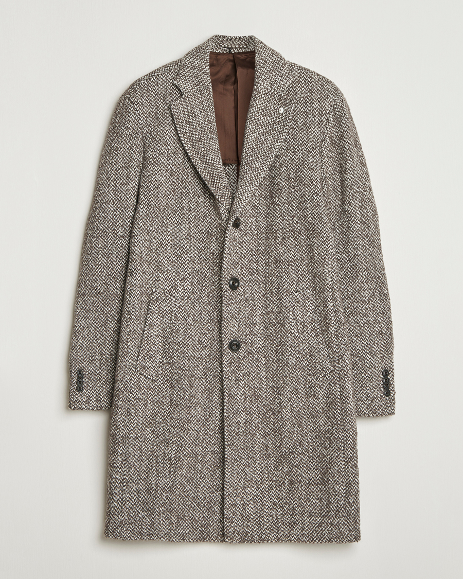 Men | Coats & Jackets | L.B.M. 1911 | Structure Wool Coat Brown