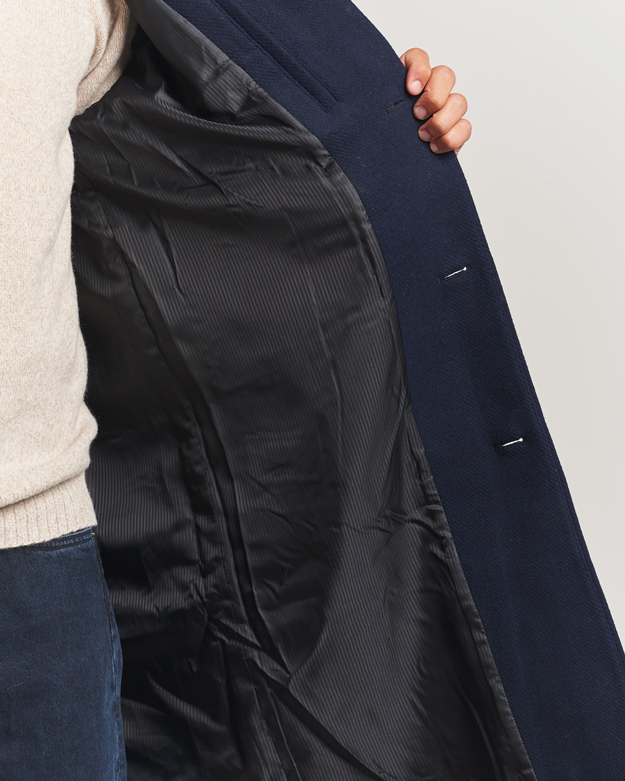 Men | Coats & Jackets | LES DEUX | Michel Solid Raglan Wool Coa Navy