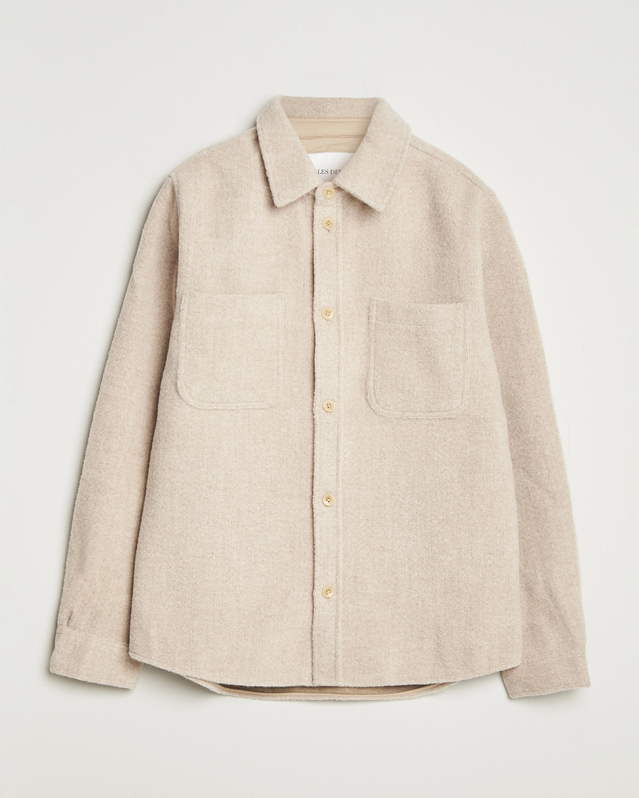 Men | Shirts | LES DEUX | Lennon Bouclé Overshirt Ivory