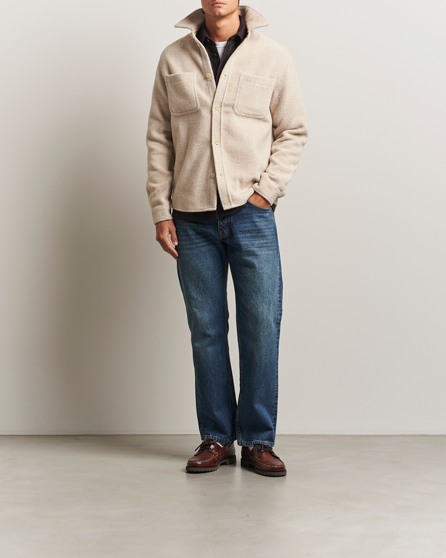 Men | Shirts | LES DEUX | Lennon Bouclé Overshirt Ivory