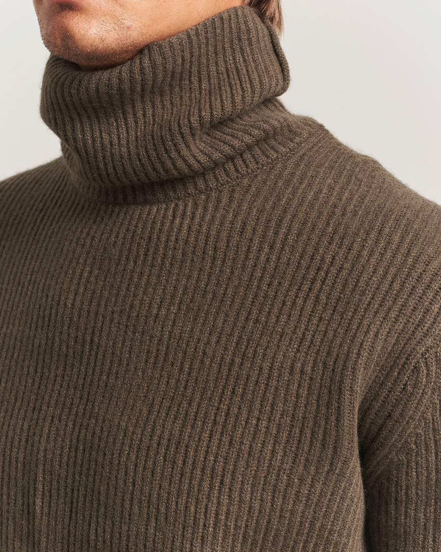 Men | Sweaters & Knitwear | LES DEUX | Eddie Wool Rib Rollneck Teak