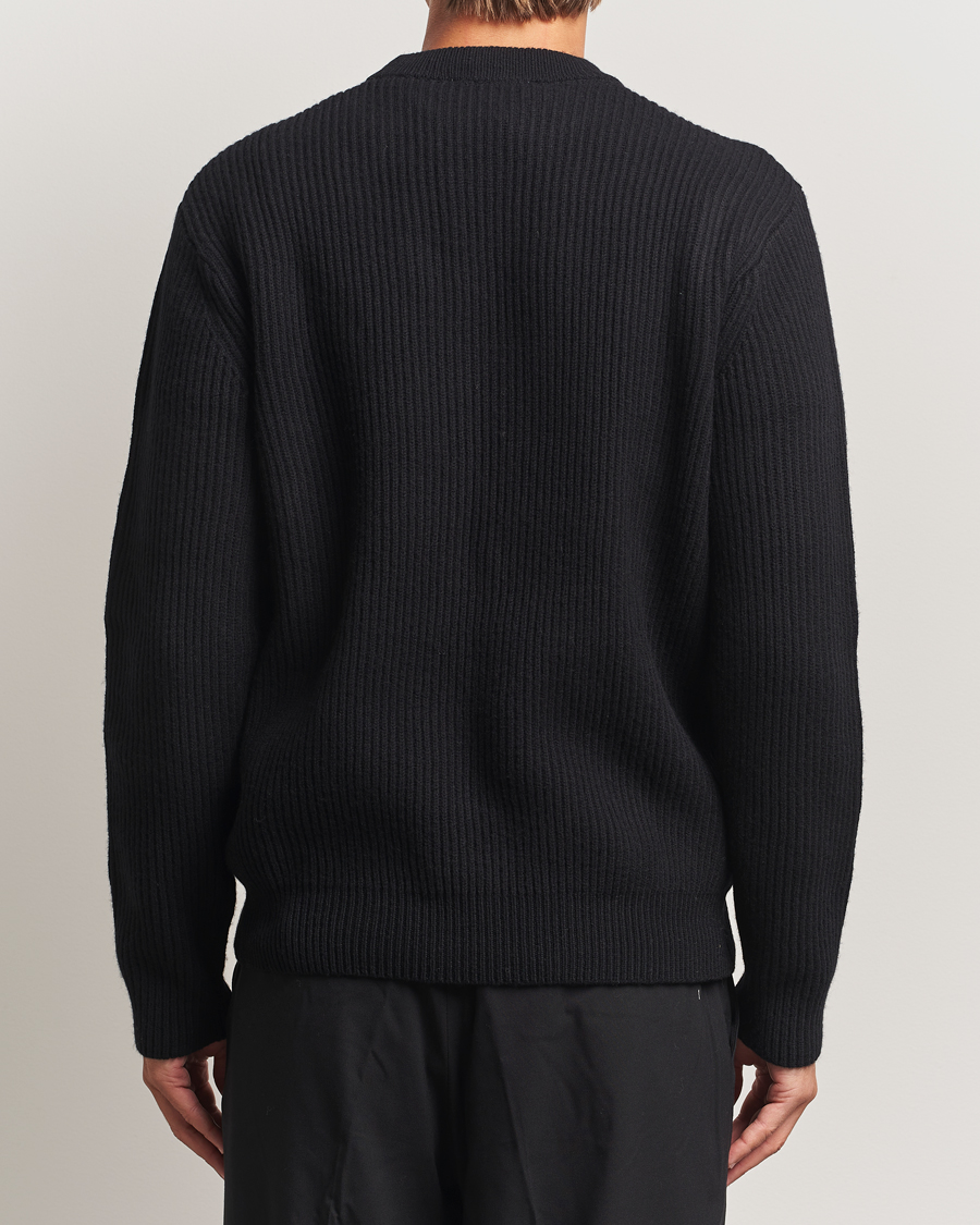Men | Sweaters & Knitwear | LES DEUX | Eddie Wool Rib Crewneck Black