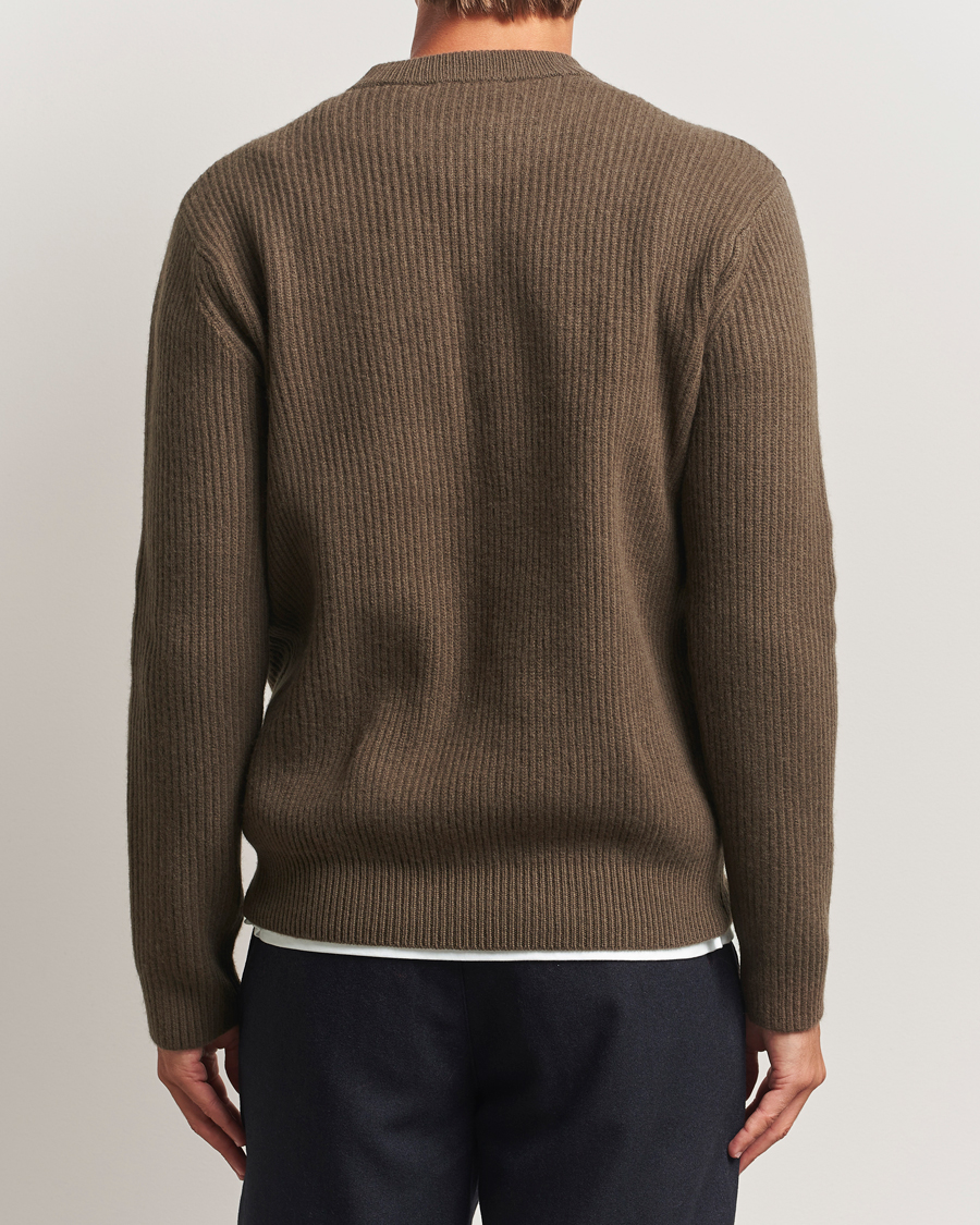 Men | Sweaters & Knitwear | LES DEUX | Eddie Wool Rib Crewneck Teak