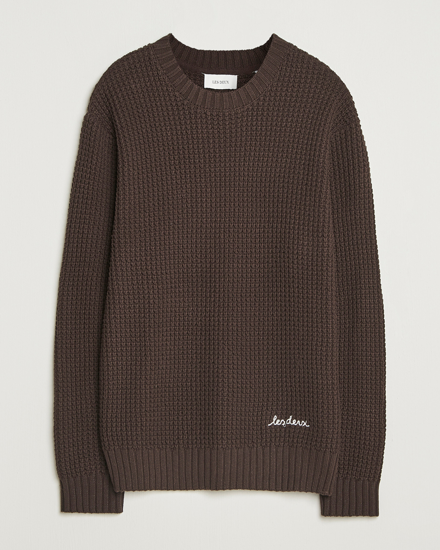 Men | Sweaters & Knitwear | LES DEUX | Alvin Cotton Waffle Crewneck Delicioso