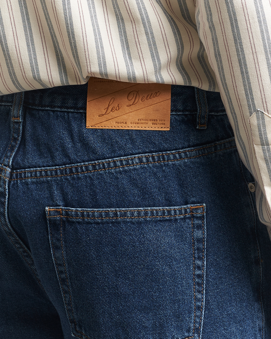 Men | Jeans | LES DEUX | Ryder Washed Denim Jeans Medium Indigo Wash