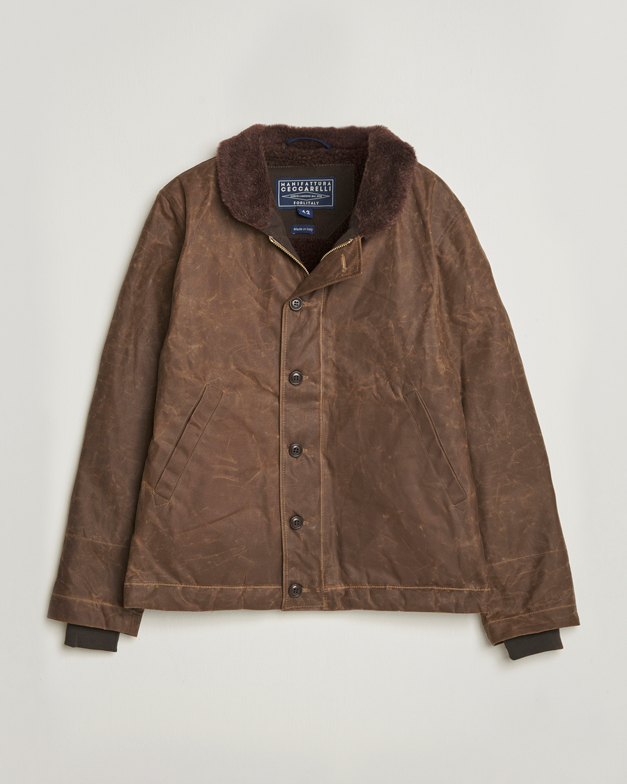 Men | Coats & Jackets | Manifattura Ceccarelli | Deck Jacket Dark Tan