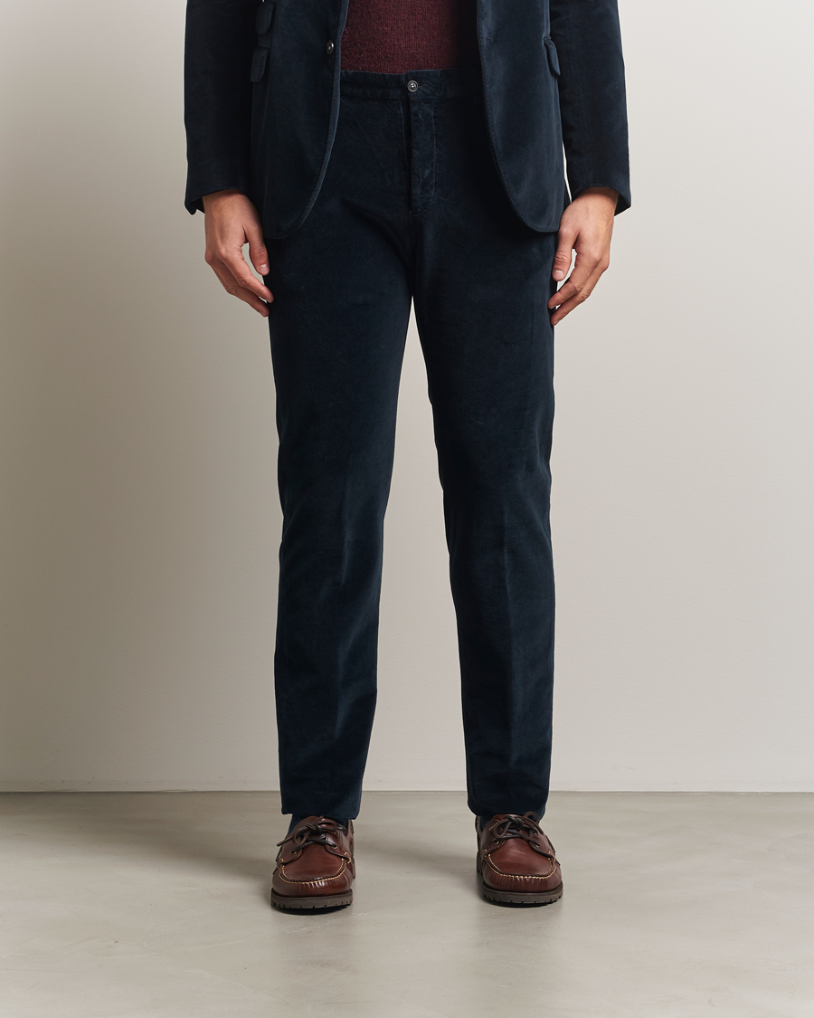Men | Trousers | Massimo Alba | Mauko Velvet Trousers Navy