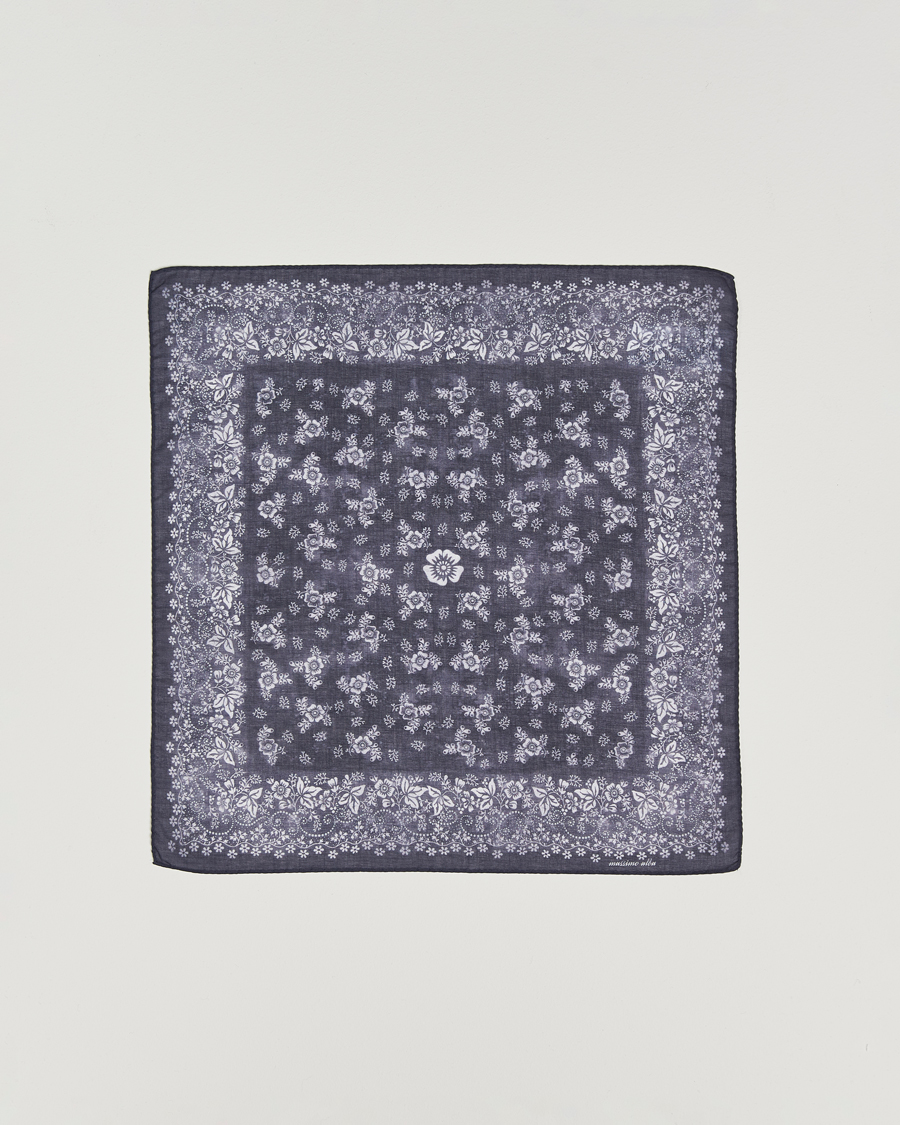 Men | Pocket Squares | Massimo Alba | Hanky Cotton Handkerchief Navy