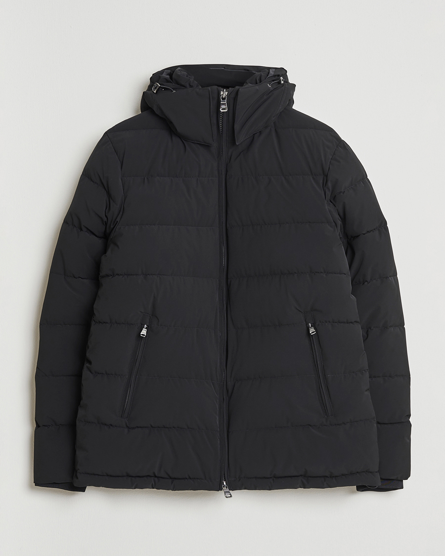 Men | Coats & Jackets | Oscar Jacobson | Hooded Puffer Jacket Black